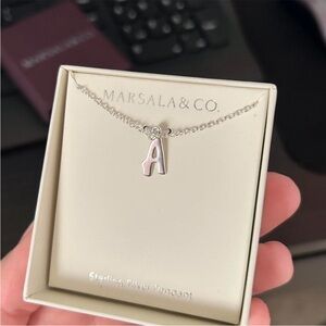 Silver “A” Pendant Necklace